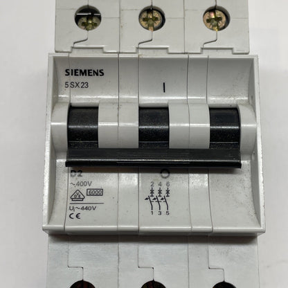 Siemens 5SX23 D2 3P Miniature Circuit Breaker DIN-Rail 400V