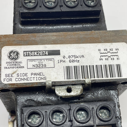 GE 9T58K2874 Control Transformer 0.075 kVA 120/240 V–12/24 V 1-Phase