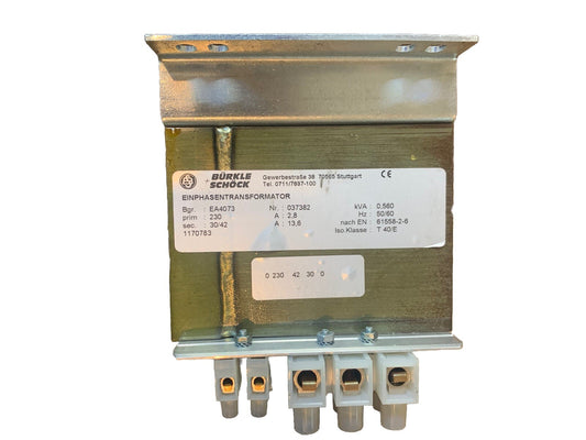 BURKLE AND SCHOCK D-70565 TYPE ER4073 TRANSFORMER