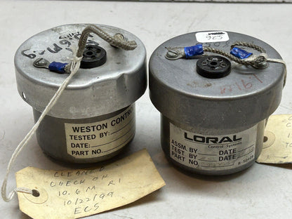 LORAL CONTROL SYSTEMS F-48050 / R1 1.91 MEG WESTON CONTROLS R-1  10.6 / LOT OF 2