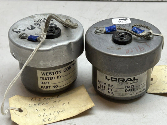 LORAL CONTROL SYSTEMS F-48050 / R1 1.91 MEG WESTON CONTROLS R-1  10.6 / LOT OF 2