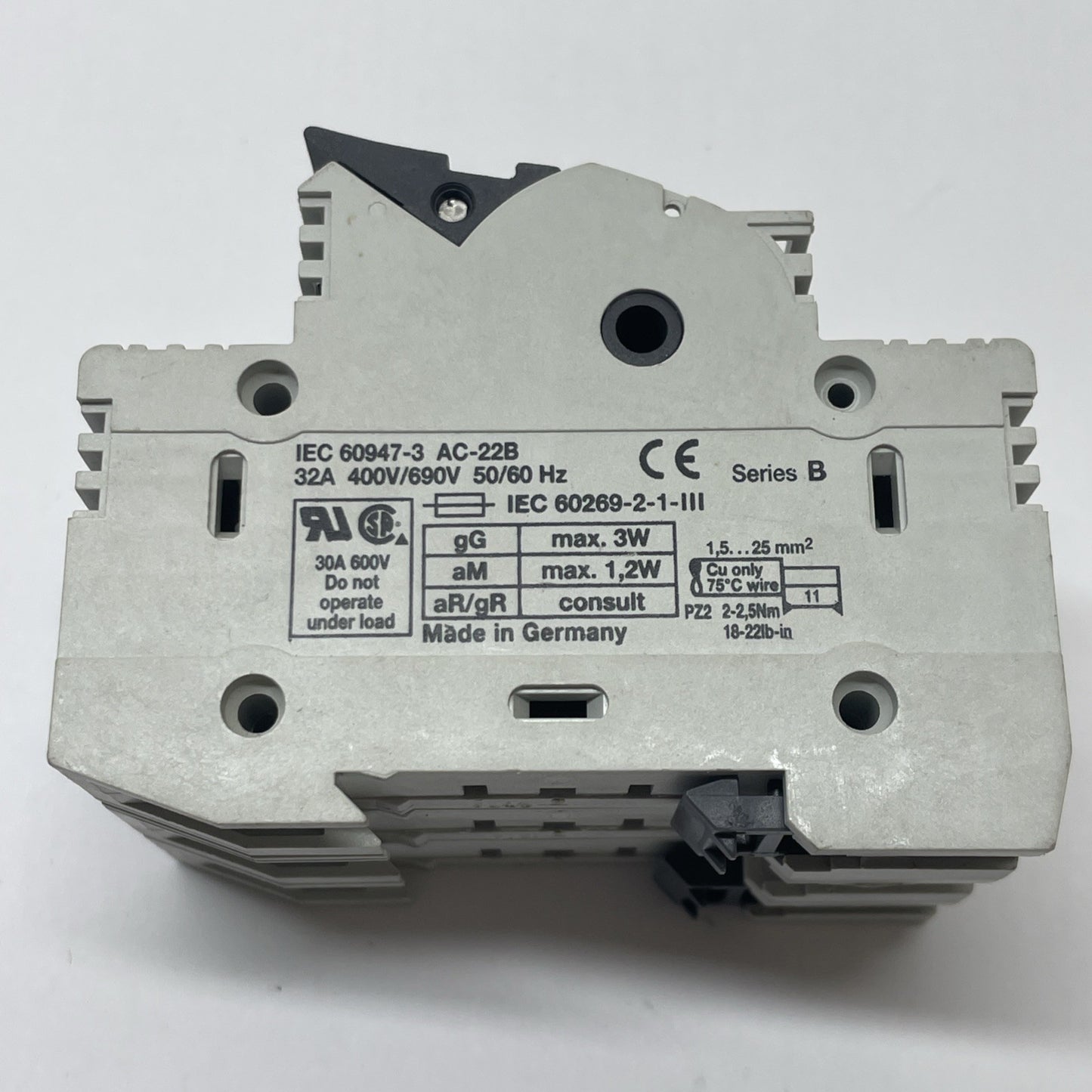 Allen-Bradley 1492-FB3M30 Fuse Holder 3-Pole 30A Midget Fuse