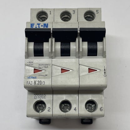 Eaton FAZ-K20/3 20A 3-Pole K-Curve Supplementary Protector