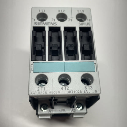 Siemens SIRIUS 3RT1026-1A 3-phase 3-pole Contactor 40A 690V 3ZX1012-0RT02-1AA1
