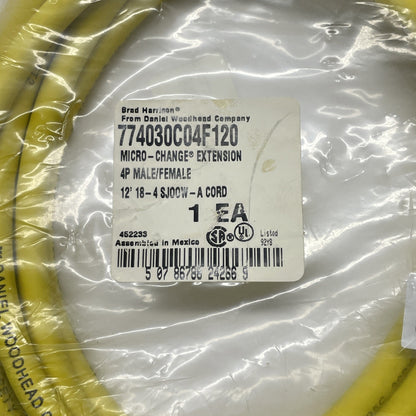 Brad Harrison 774030C04F120 4-Pin Micro-Change Extension Cordset Male/Female