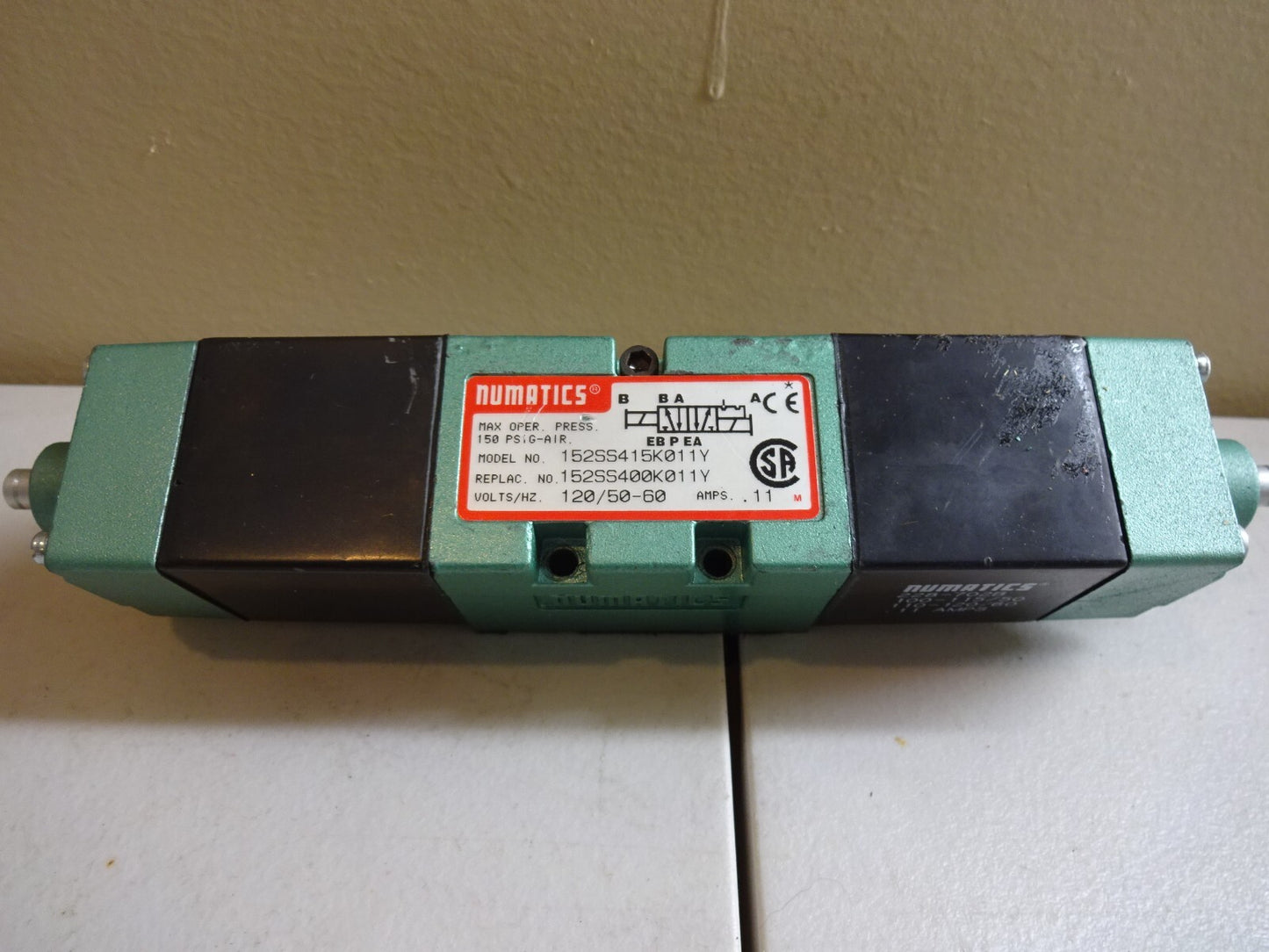 NUMATICS 152SS415K011Y SOLENOID VALVE 150 PSIG / 120V / 50-60HZ / .11A