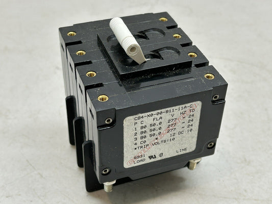 CARLING SWITCH CB4-X0-00-811-11A-C / BOLT IN CIRCUIT BREAKER 50A 277V 4POLE NEW
