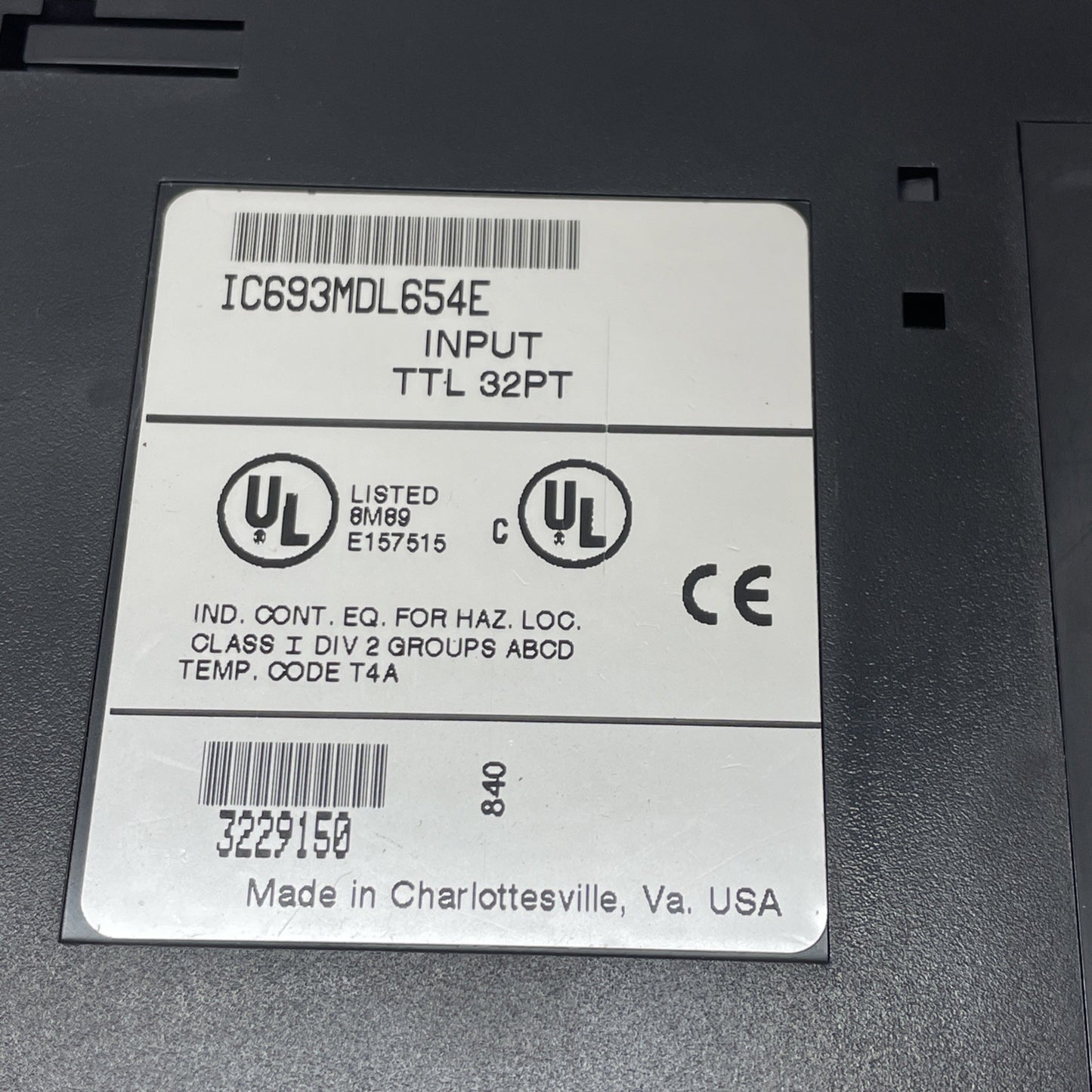 GE Fanuc IC693MDL654E 32-Point TTL Input Module 5/12 VDC
