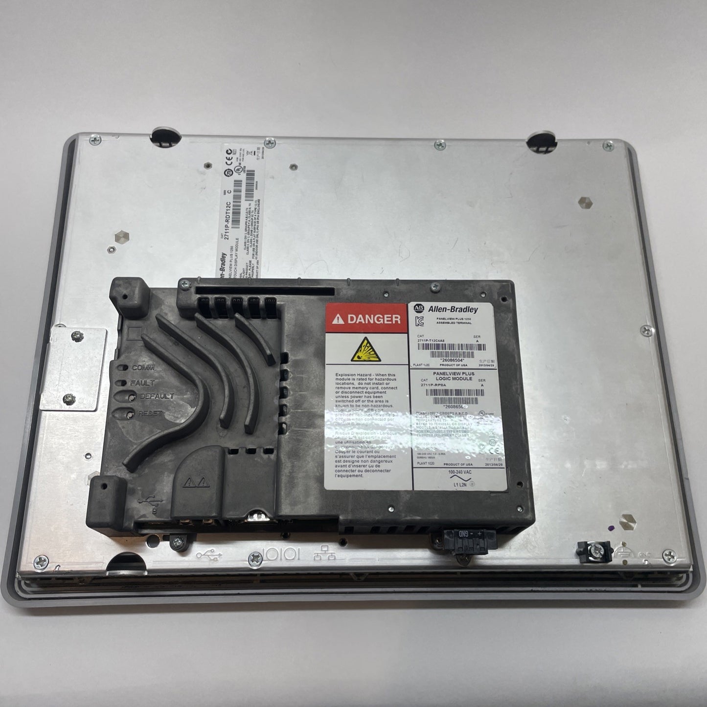 Allen-Bradley PanelView Plus 1250 HMI 2711P-RDT12C /C + 2711P-RP8A Logic Module