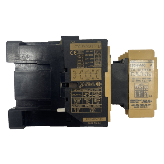 Allen-Bradley 700-F400A1 Contactor with 195-FA40 Contact Block