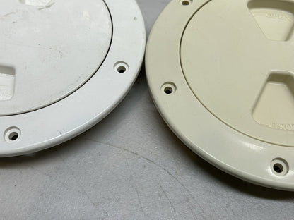 BECKSON DP40-W / BOAT SCREW-OUT DECK PLATE / 4 INCH SMOOTH WHITE / NEW OLD STOCK