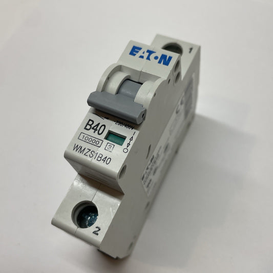 Eaton WMZS1B40 1-Pole DIN Rail Circuit Breaker 40A 5kA Type B SP UL1077