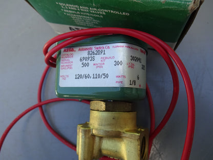 ASCO 8262091 / 110/50 120/60 VOLTS SOLENOID VALVE 1/8" / NEW WITH BOX