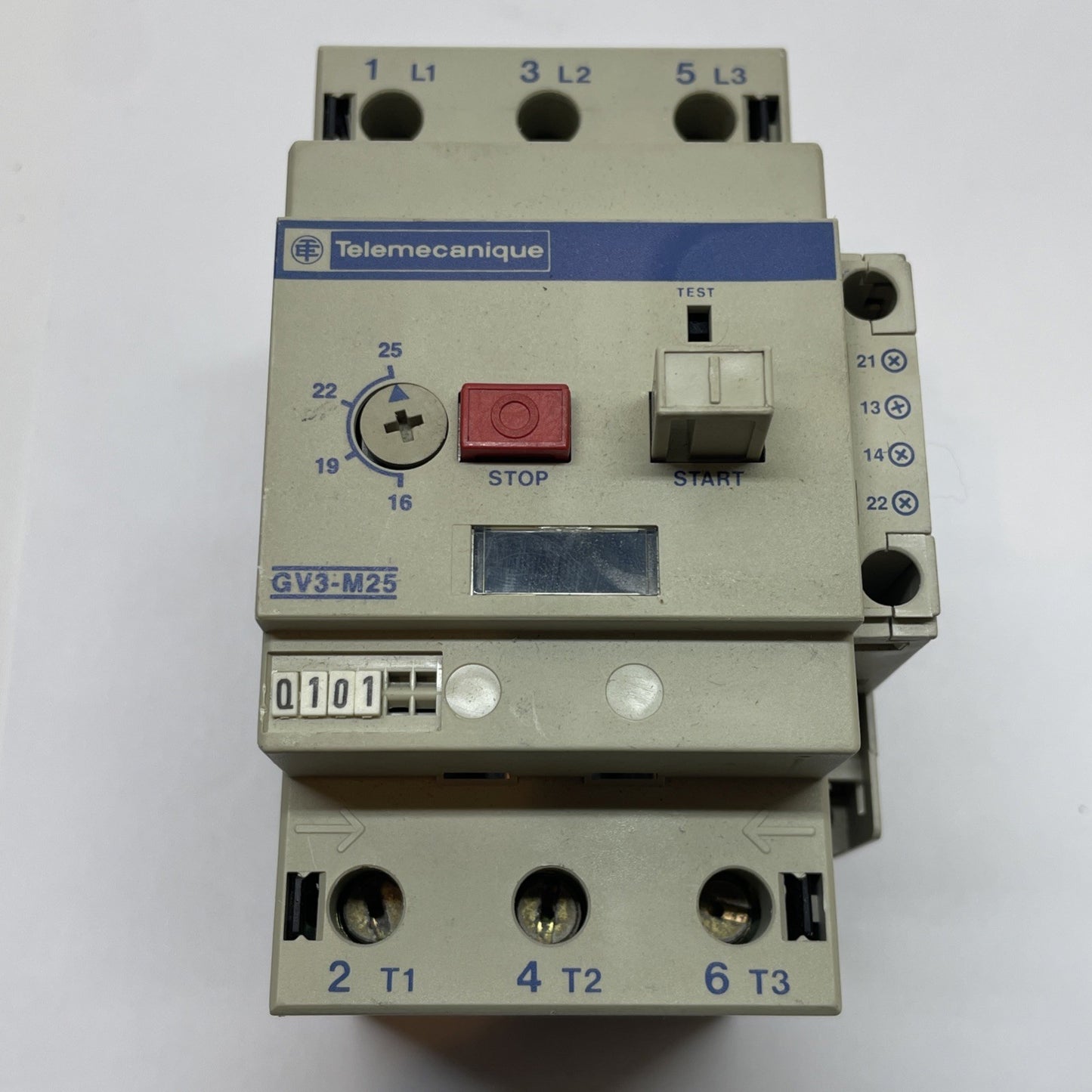 GV3-M25 Telemecanique Motor Starter 16-25A GV3 Manual Motor Protector w/ GV1-A01