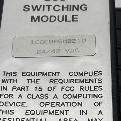 GE Fanuc IC660BSM021D Genius I/O Bus Switching Module 24/48 VDC