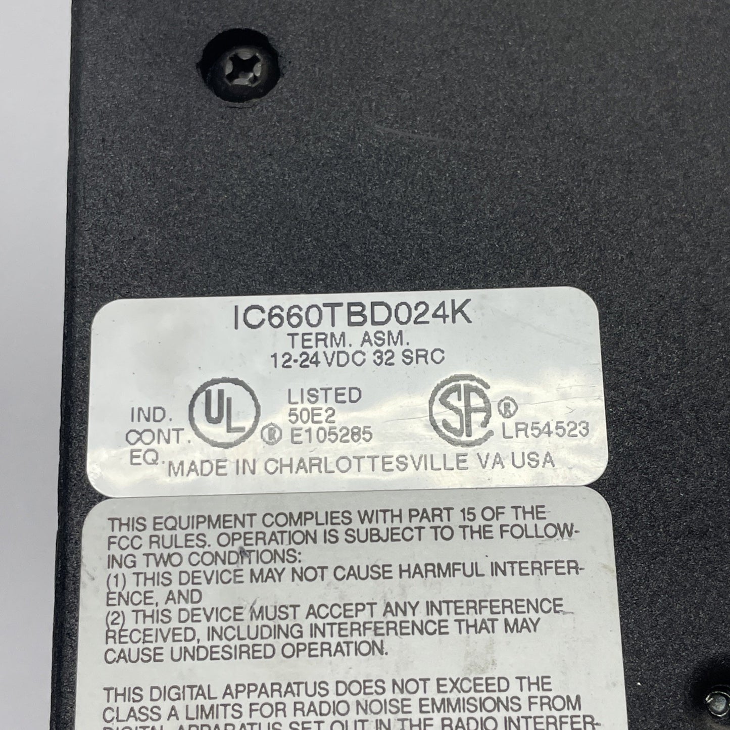 GE Fanuc IC660BBD024 I/O Block Assembly 32-Circuit 12-24 VDC