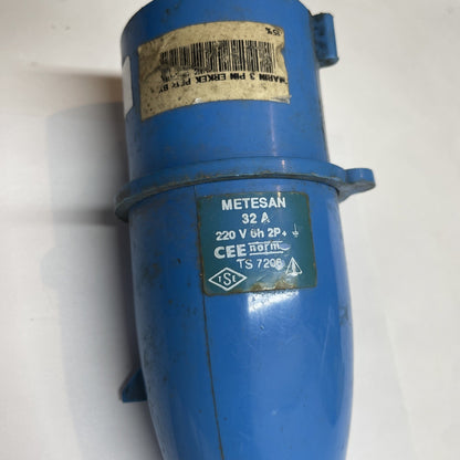 Metesan Cee Norm Connector Plug, Male + Female 3-PIN  IP547  TS 7026