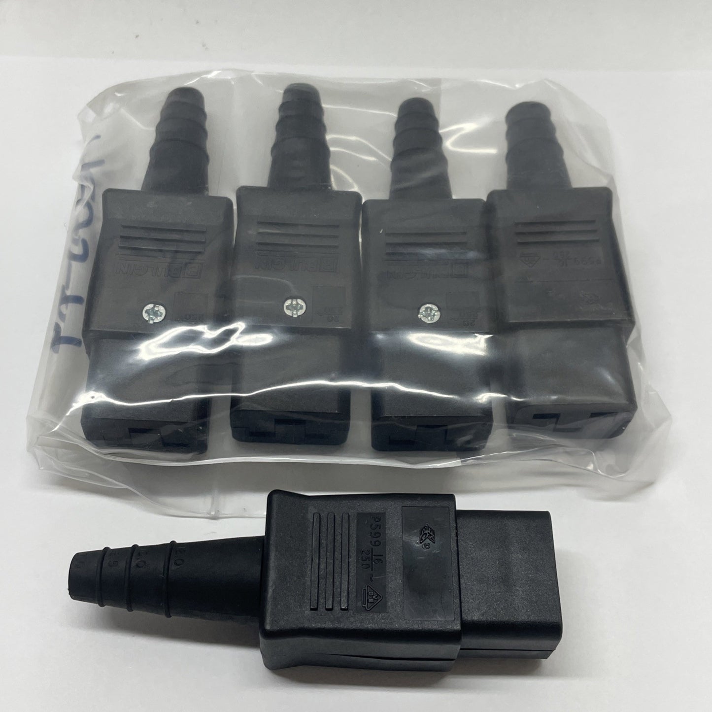 Lot of 5 Bulgin P599 Flex Connector Plug Straight Female 16A 250VAC 3-Pole