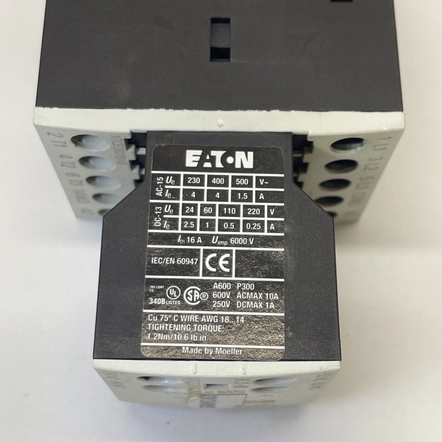 Eaton XTCE007B10 Contactor with XTCEXFAC20 Auxillary Contact
