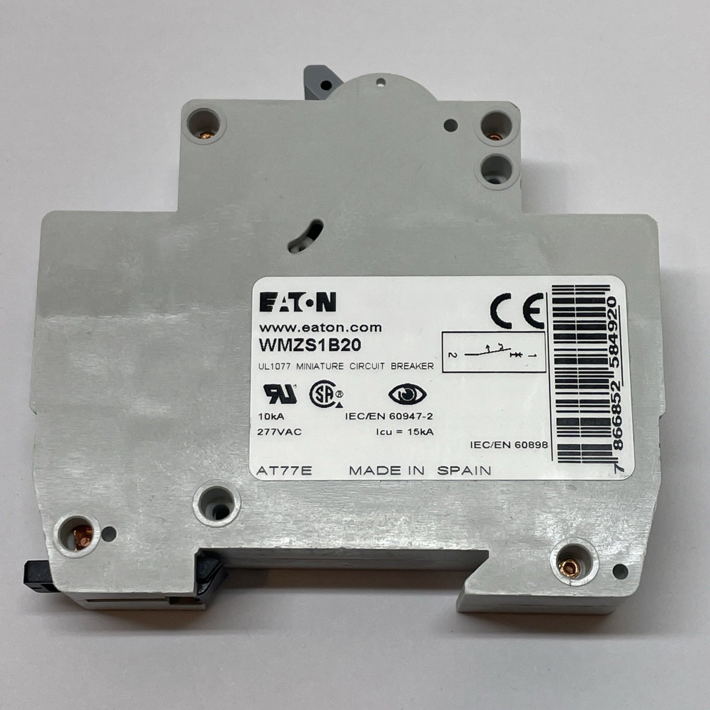 Eaton WMZS1B20 1-Pole 20A 10kA Type B Supplementary Protector UL1077