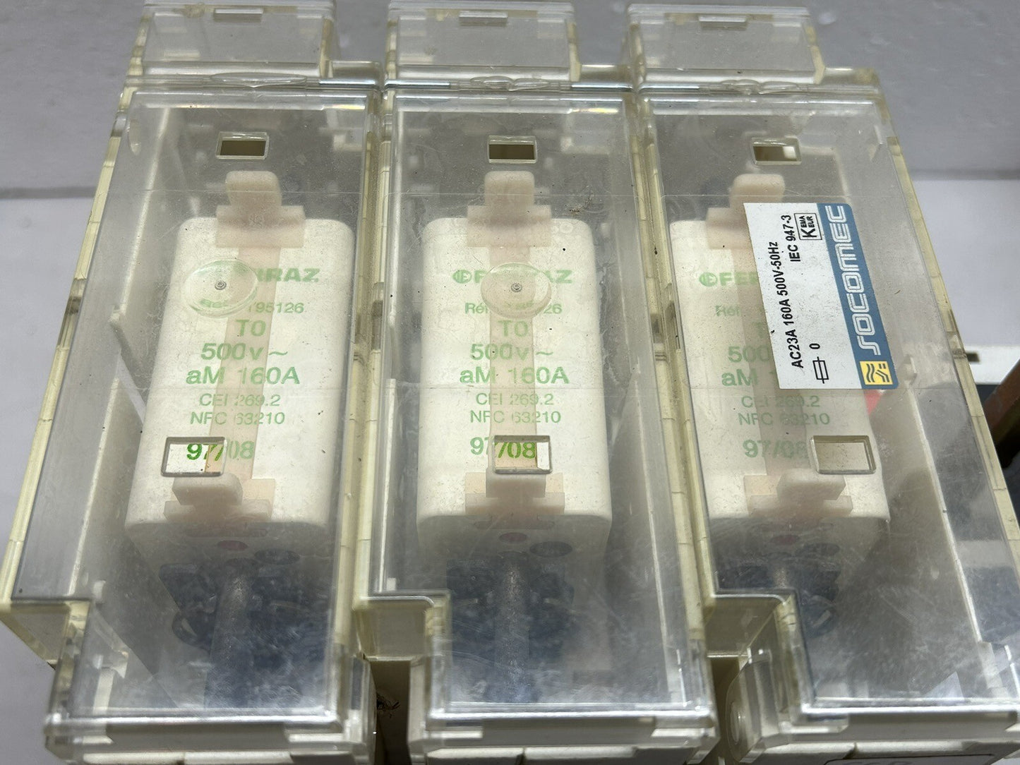 SOCOMEC IEC 947-3 / 23A 160A 500V-50HZ FUSERBLOC FUSE COMBO SWITCH UI 750V~ 15W