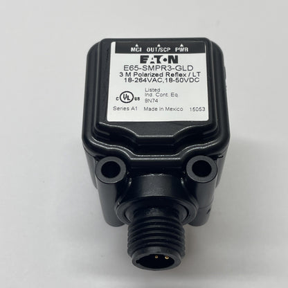 Eaton E65-SMPR3-GLD Photoelectric Sensor Polarized Retroreflective 3M Range
