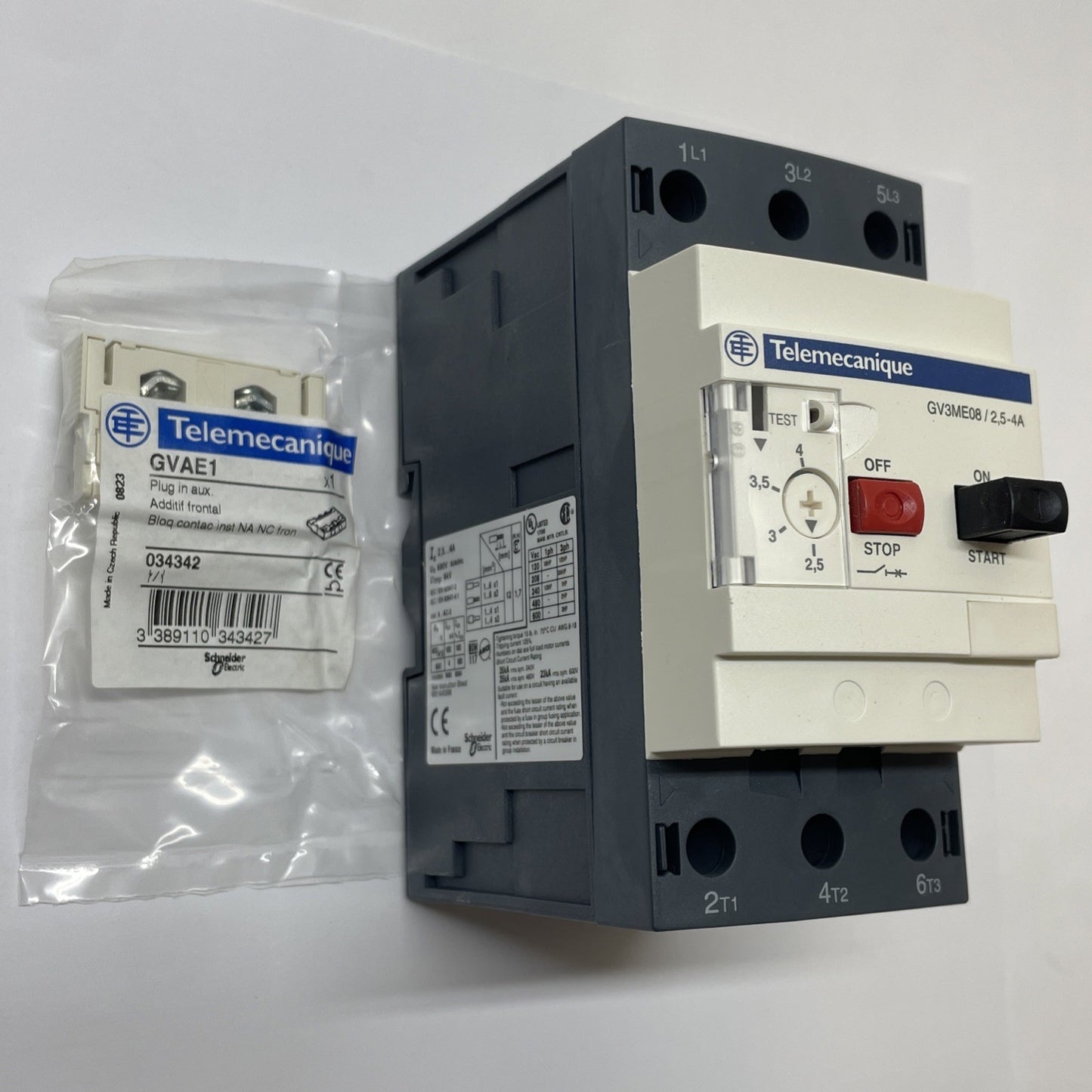 Telemecanique GV3ME08 3-Pole Motor Circuit Breaker 2.5-4 A