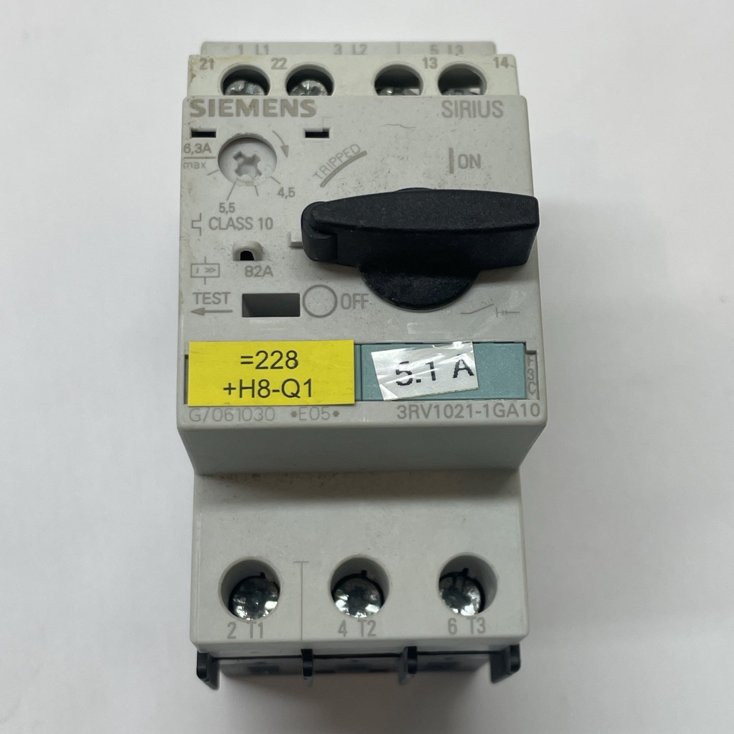 Siemens 3RV1021-1GA10 Motor Protection Circuit Breaker 4.5-6.3 A