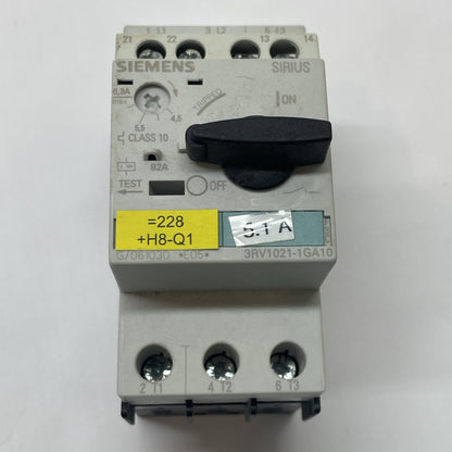 Siemens 3RV1021-1GA10 Motor Protection Circuit Breaker 4.5-6.3 A