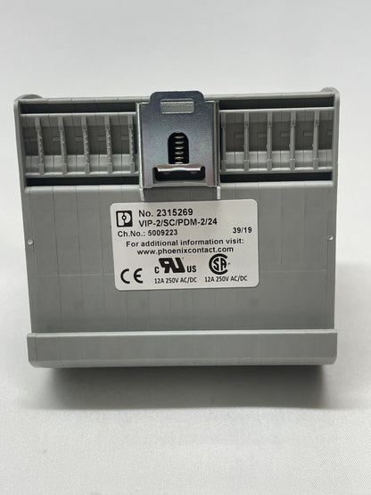 Phoenix Contact 2315269  VIP-2/SC/PDM-2/24  12 amp 250 volt