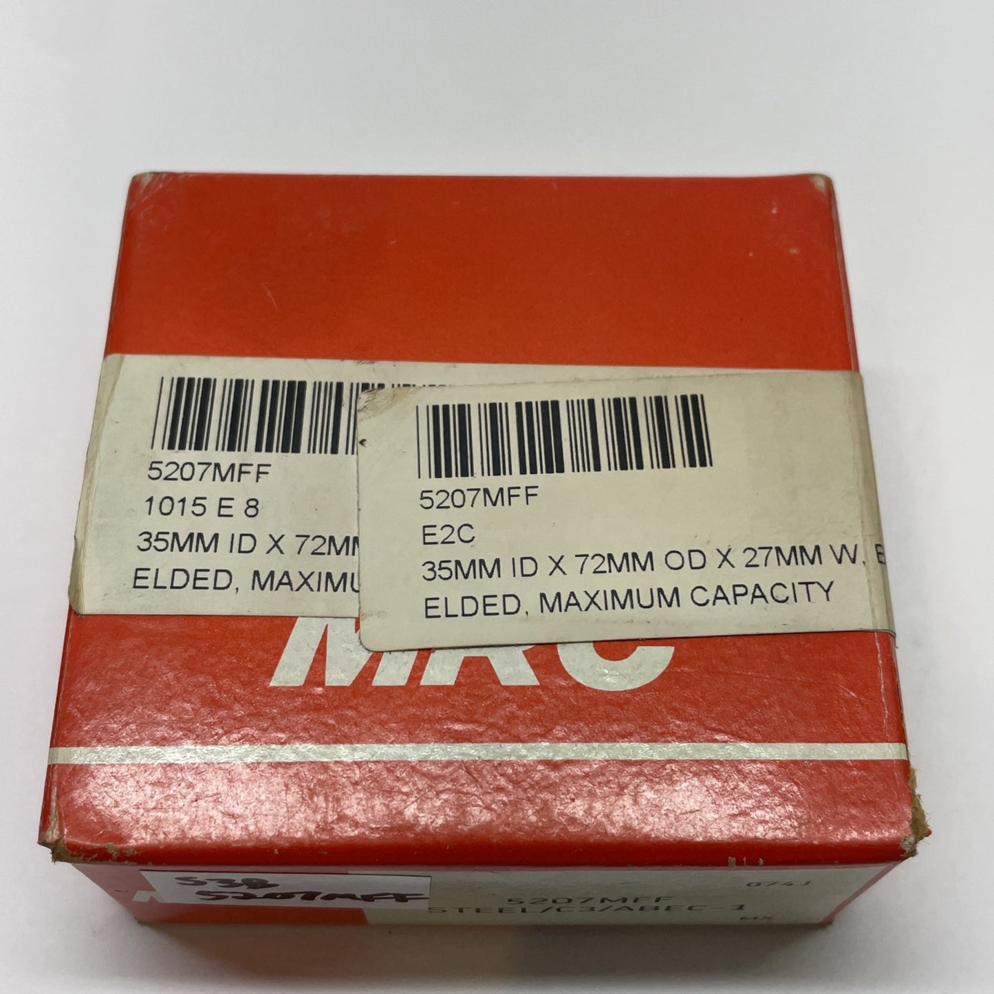 NEW MRC  5207MFF  Double Row Cylindrical Bore Angular Contact Ball 35x72x27mm