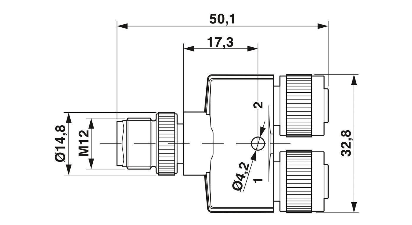 PHOENIX CONTACT 1683468 / SAC-5P-M12Y/2XM12FS VP - Y DISTRIBUTOR 5-POSITION