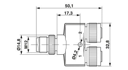 PHOENIX CONTACT 1683468 / SAC-5P-M12Y/2XM12FS VP - Y DISTRIBUTOR 5-POSITION