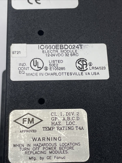 GE Fanuc IC660BBD024 GENUIS I/O Block 32-Circuit 12-24 VDC (EBD024T + TBD024K)