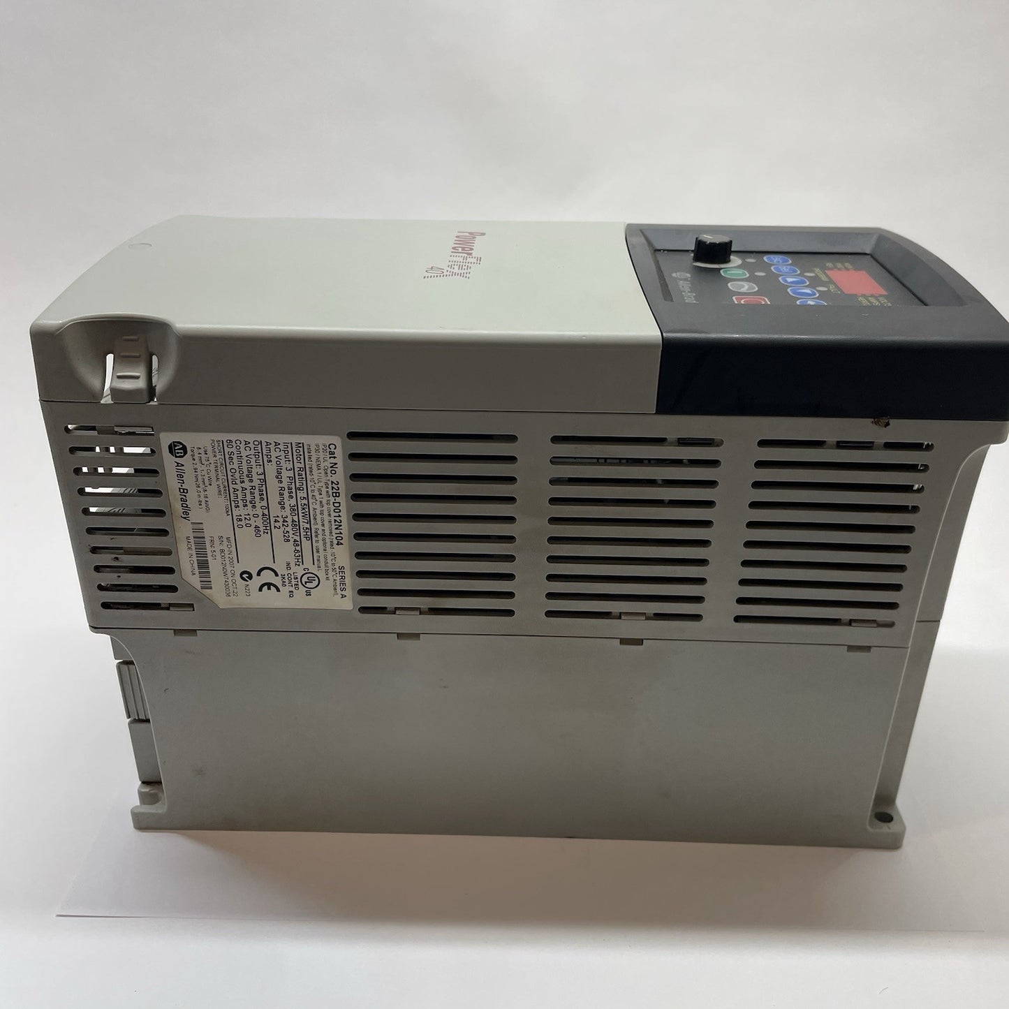 Allen-Bradley 22B-D012N104 /A PowerFlex 40 AC Drive 480V 3PH 12A 7.5HP