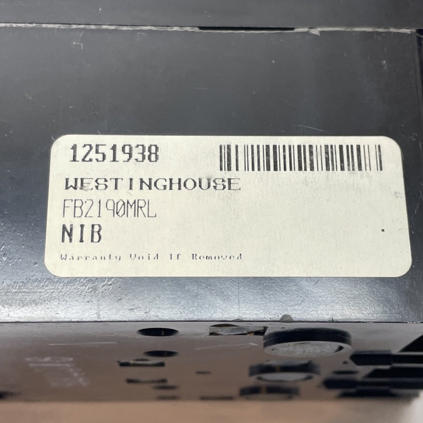 Westinghouse FB2190MRL 25 A 600 V 2-Pole Molded Case Breaker 2610D53G06