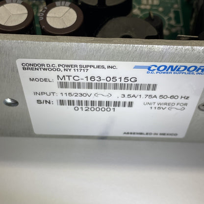 CONDOR MTC-163-0515G / DC POWER SUPPLY AVIATION INPUT 115/230V 3.5A 1.75A /