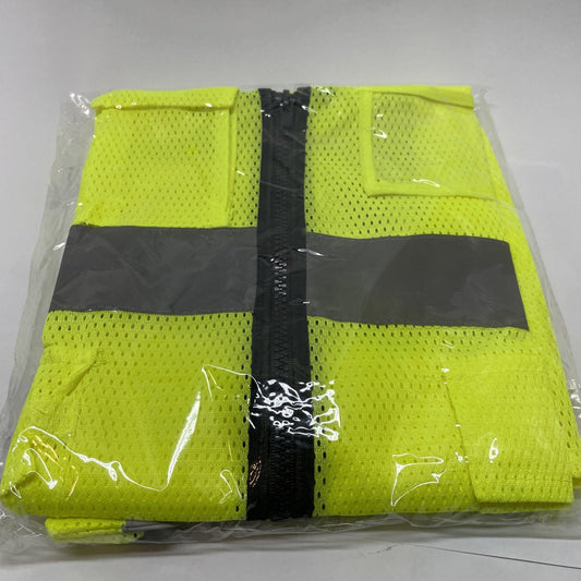 High Visibility Reflective Mesh Safety Vest - Neon Yellow - Large - NEW