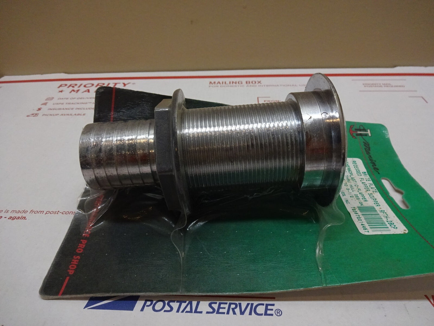 TH MARINE RFTH-2BCP / BRITE PLATE RECESSED FLAPPER SCUPPER THERMOPLASTIC 3-1/2"