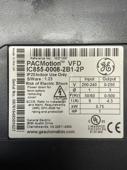 GE IC855–0008-2B1-2P PACMotion VFD Emerson