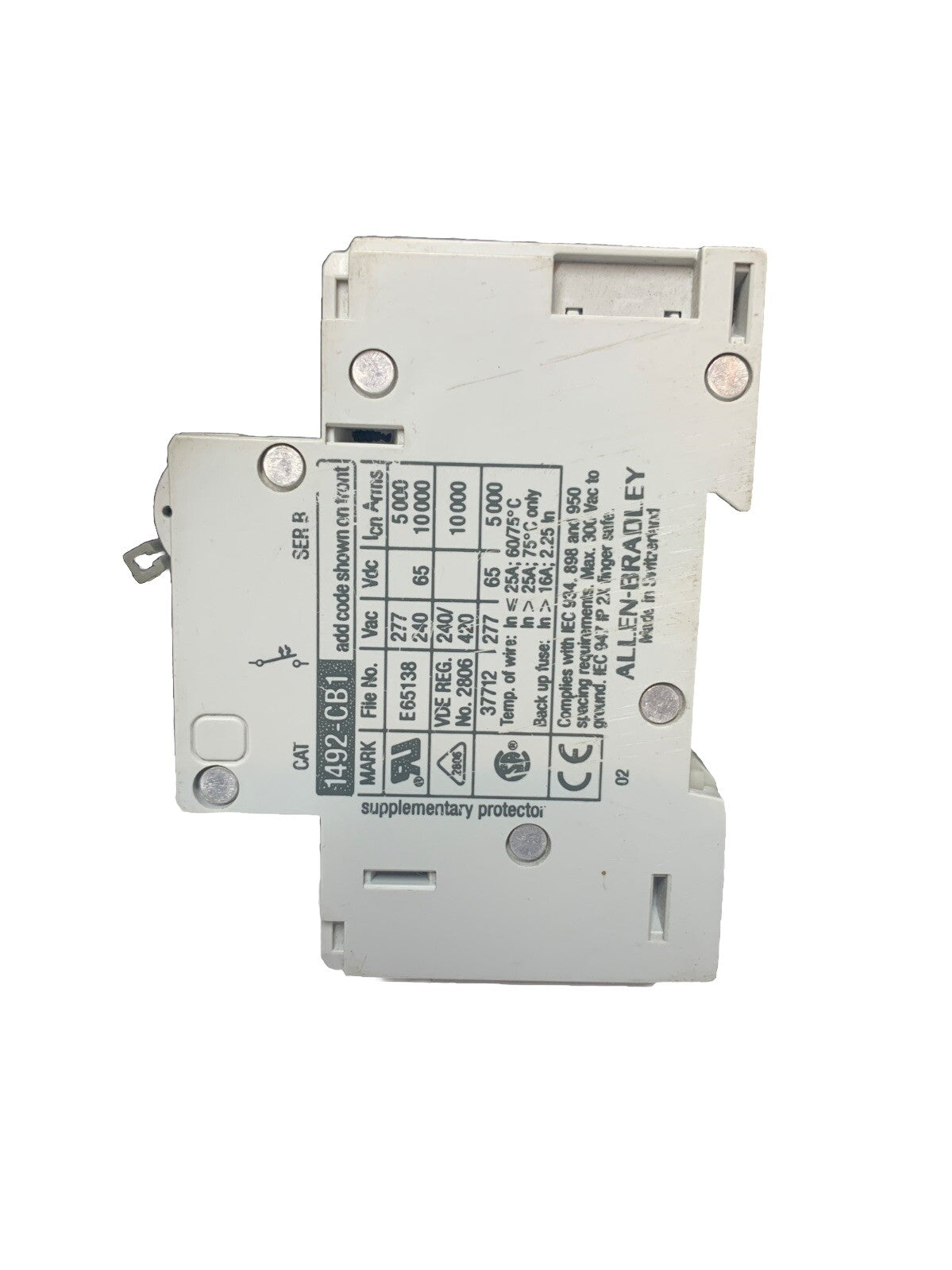 ALLEN BRADLEY 1492-CB1 CIRCUIT BREAKER SER. B 1AMP