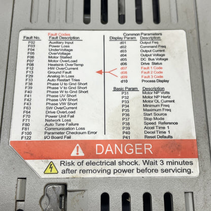 Allen-Bradley 22A-D6P0N104 /A PowerFlex 4 AC Drive 480 VAC 3PH 2.2kW / 3HP