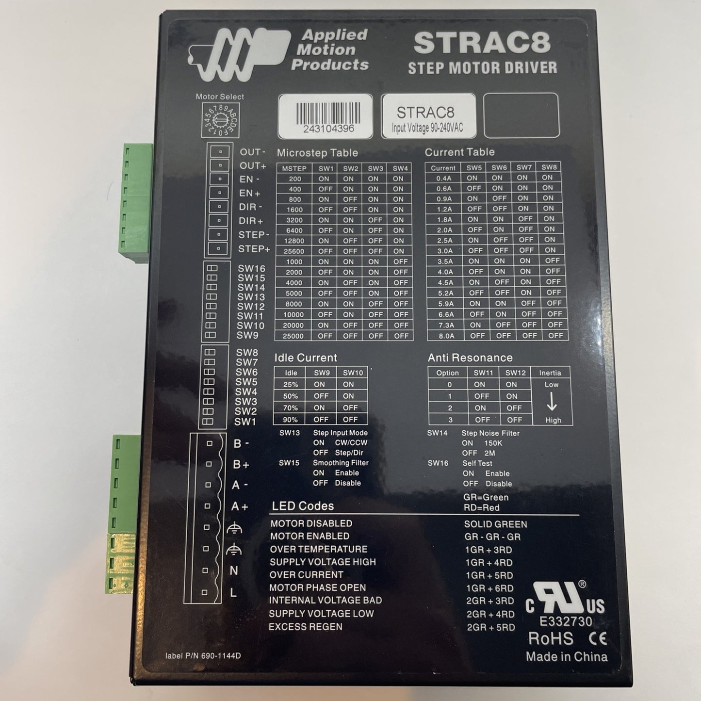 Applied Motion Products STRAC8 AC Powered Step Motor Drive 8A
