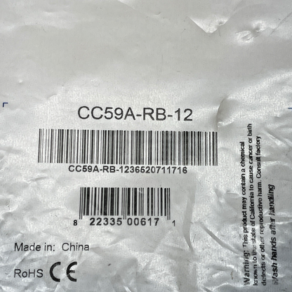 RG59A Coaxial Cable, RCA Male / BNC Male, 12.0 ft - NEW