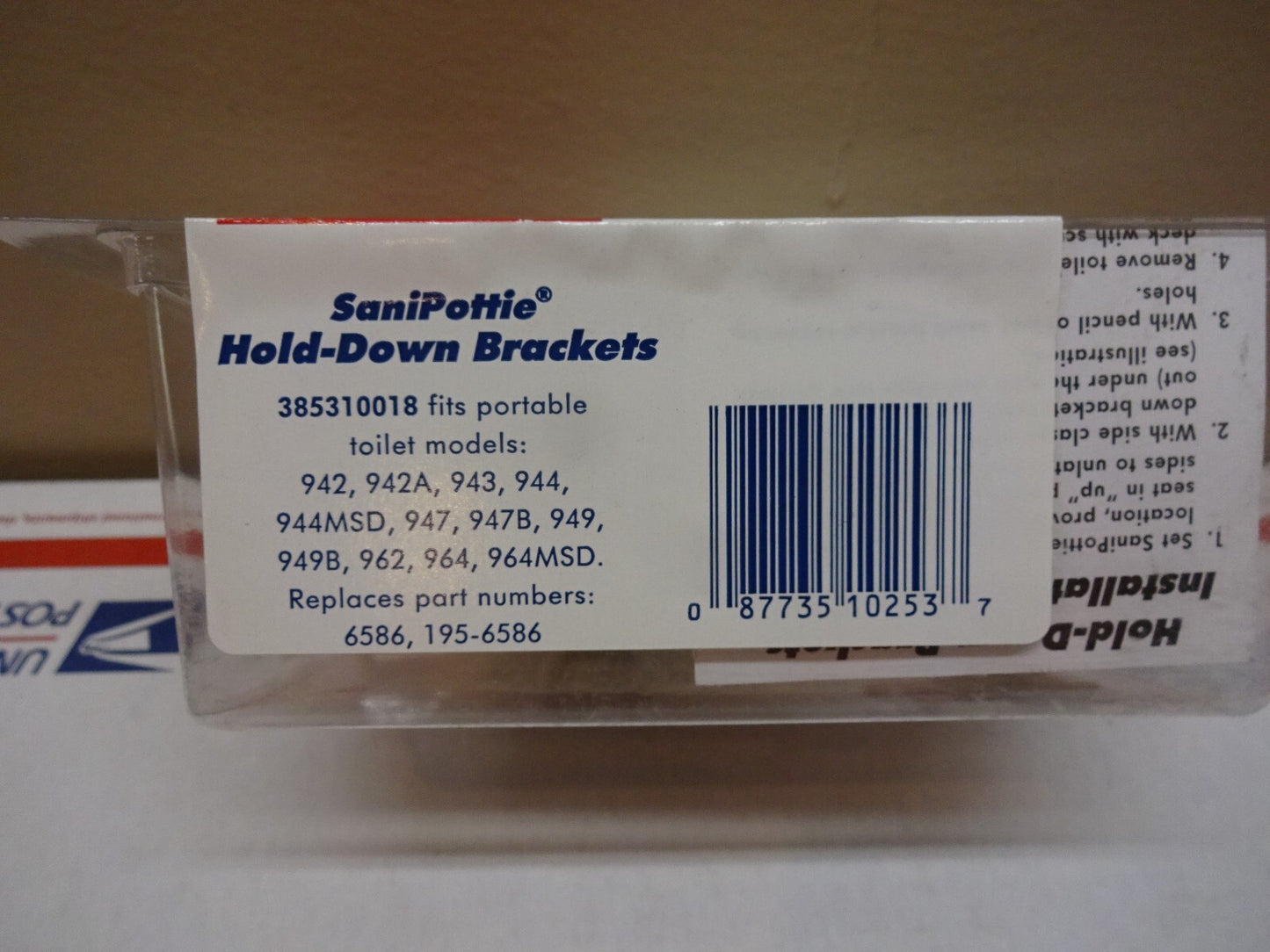 SEALAND DOMETIC 385310018 / SANIPOTTIE HOLD-DOWN BRACKETS 6586 195-6586 / NEW