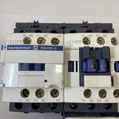 Telemecanique LC2D09 Reversing Contactor w/ LRD08 Overload Relay 2.5–4A