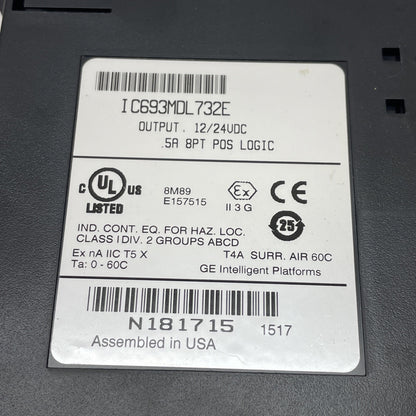 GE Fanuc  IC693MDL732E  12/24 VDC 8-Point Positive Logic Output Module
