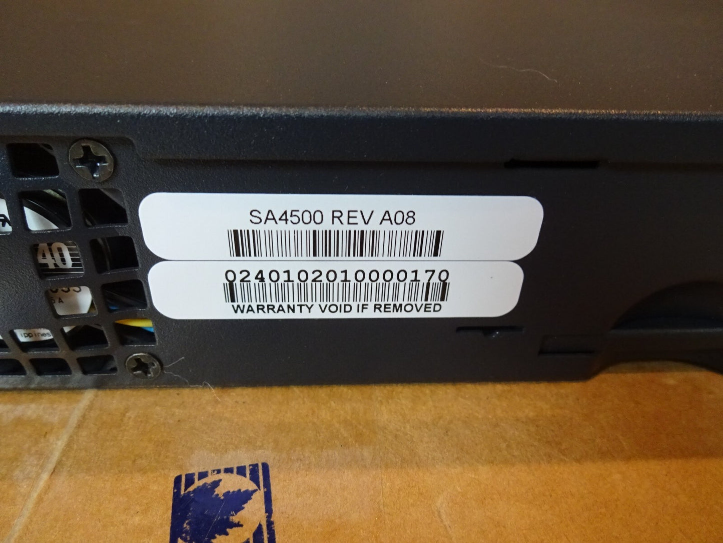 JUNIPER NETWORKS SA4500 SSL VPN APPLIANCE JNMR1 AC IP 100-240V 60-50HZ 3-1A NEW