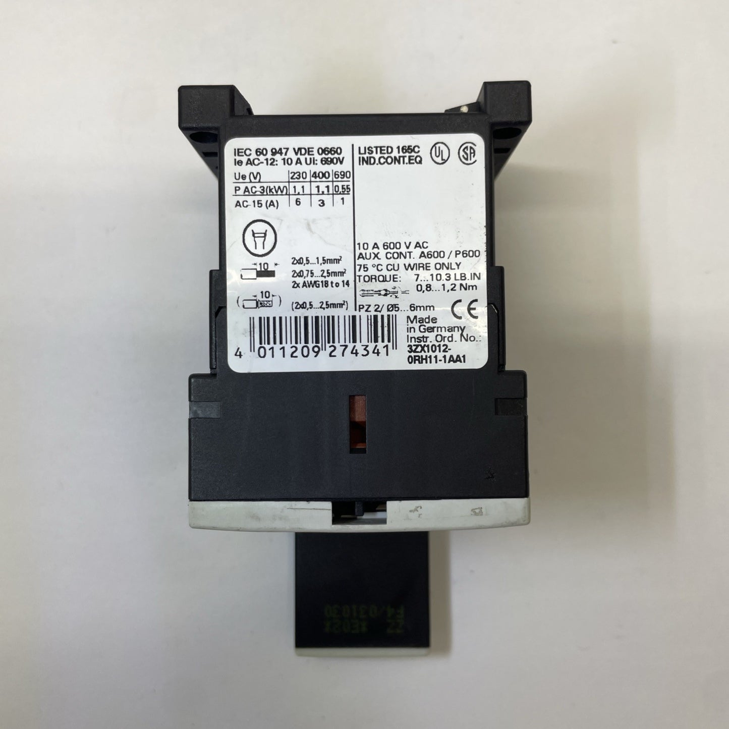 Siemens 3RH1140-1BB40 Power Contactor w/ 3RT1916-1BB00 Surge Suppressor