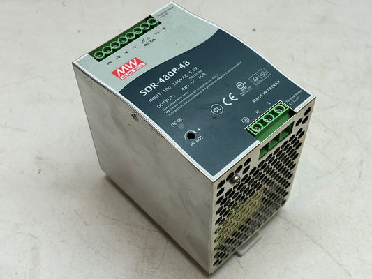 MW SDR-480P-48 MEAN WELL POWER SUPPLY 100-240VAC IP / 5A / 50-60HZ / 48V 10A OP